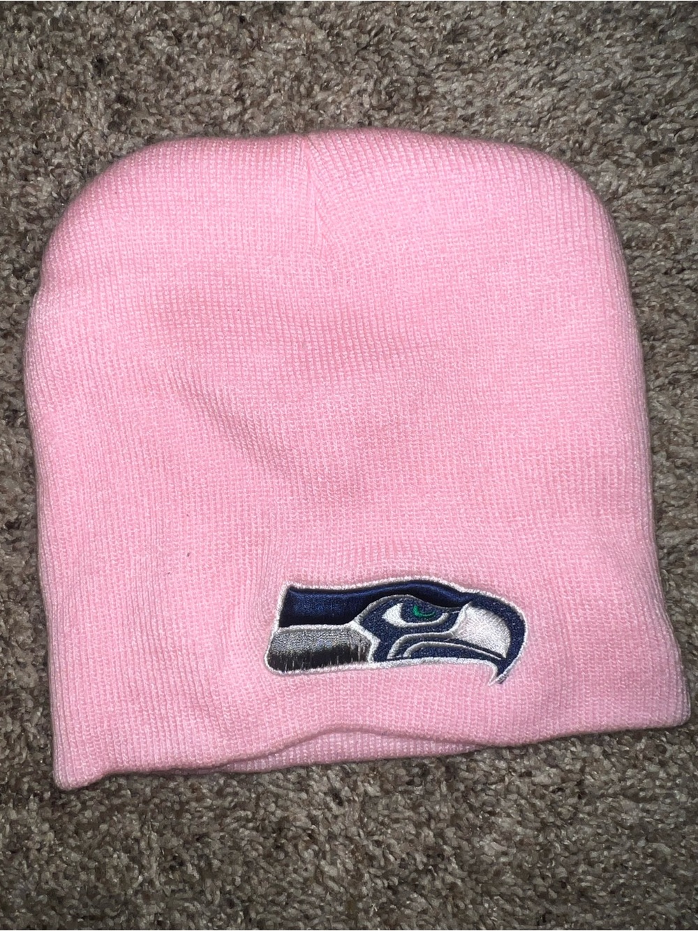 Women’s Girl’s Seattle Seahawks Pink Beanie Hat Embroidered Team Logo NFL
